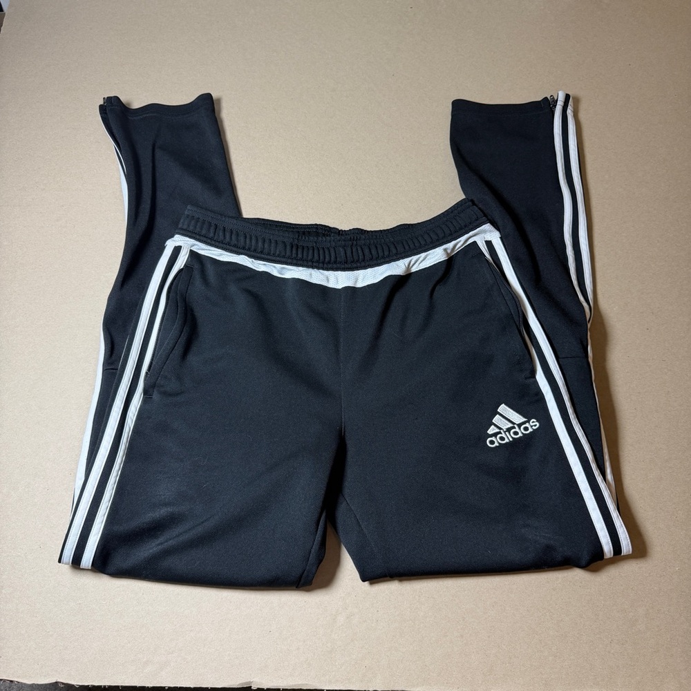Adidas Youth tiro 15 Jogger Athletic Pants Black 3 White Stripe XL 14/16 soccer